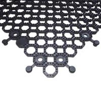 221-7912 RS PRO Black Anti-slip Tile PVC Tile, Holes Finish 500mm x 500mm x 16mm