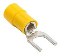 613-9570 RS PRO Insulated Crimp Spade Connector, 4mm² to 6mm², 12AWG to 10AWG, M6 Stud Size Vinyl, Yellow