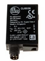 oj5036 ifm electronic Retroreflective Photoelectric Sensor, Block Sensor, 8 m Detection Range