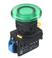 yw1l-m4e10qm3g Idec YW Series Illuminated Push Button Complete Unit, Panel Mount, 22mm Cutout, SPST, IP65