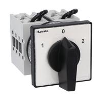 gx3253u Lovato, 3PDT 3 Position 60° Changeover Cam Switch, 690V (Volts), 32A, Short Black Handle Actuator