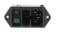 dd1101241110 Schurter 10A, 250 V Male Panel Mount IEC Connector DD11.0124.1110, Quick Connect