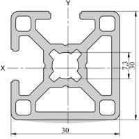 264-7864 RS PRO Silver Aluminium, Anodized Profile Strut, 30 x 30 mm, 8mm Groove, 2m Length
