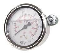 9314196 WIKA G 1/4 Analogue Pressure Gauge 25bar Back Entry 63mm Outside Diameter, UKAS