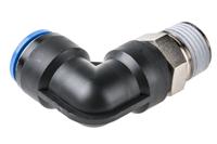 qsl-12-16 Festo QS Series Elbow Threaded Adaptor, R 1/2 Male to Push In 16 mm, Threaded-to-Tube Connection Style, 153055
