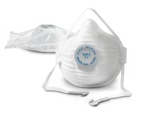 310501  Moldex White EVA, Natural Rubber, Polyester, Polyethylene, Polyproplyene Face Mask for Construction, M/L