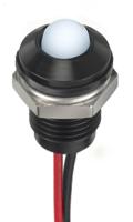132-9142 RS PRO White Panel Mount Indicator, 24V dc, 8mm Mounting Hole Size, Lead Wires Termination, IP67