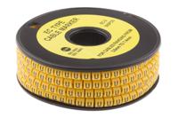 812-1035 RS PRO Slide On Cable Markers, Black on Yellow, Pre-printed "U", 3.6 → 7.4mm Cable