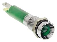 190503z1 CML Innovative Technologies Green Panel Mount Indicator, 24V, 8mm Mounting Hole Size, Solder Tab Termination, IP67