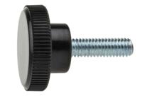 702-7557 RS PRO Black Knurled Clamping Knob, M6, Threaded Stud