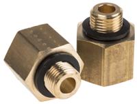 0169-10-13 Legris Brass Pipe Fitting, Straight Threaded Adapter, Male G 1/8in to Female G 1/4in