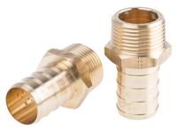 0123-25-34 Legris Brass Pipe Fitting, Straight Threaded Tailpiece Adapter, Male R 1in to Male 25mm