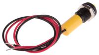 723-9551 RS PRO Yellow Panel Mount Indicator, 24V dc, 8mm Mounting Hole Size, Lead Wires Termination, IP67