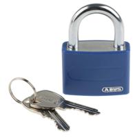 t65al40-blue-ka6402 ABUS Key Weatherproof Aluminium, Steel Safety Padlock, Keyed Alike, 6.5mm Shackle, 43mm Body