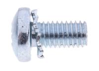 278-736 RS PRO M5 x 10mm Zinc Plated Steel Pan Head Sems Screw, External Tooth Washer