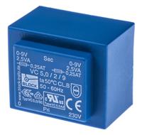 vc-529 Block 9V ac 2 Output Through Hole PCB Transformer, 5VA