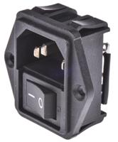 1-1609112-4 TE Connectivity 15A, 250 V ac Male Flange Mount IEC Filter 2 Pole , Spade None Fuse