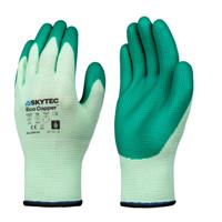 skg00051el Skytec Green Polyester Recycled Polyester Latex Gloves, Size 2XL, Latex Coating