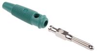 930727104 Hirschmann Test & Measurement Green Male Banana Plug, 4 mm Connector, Solder Termination, 30A, 30 V ac, 60V dc, Nickel