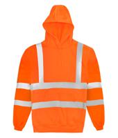 hvhspr-m Orbit International Orange Unisex Hi Vis Hoodie, M