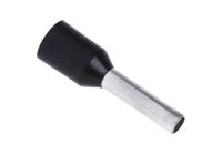 513-2613 RS PRO Insulated Crimp Bootlace Ferrule, 8mm Pin Length, 1.7mm Pin Diameter, 1.5mm² Wire Size, Black
