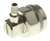 j01020a0036 Telegartner, Plug Cable Mount N Connector, 50Ω, Solder Termination, Right Angle Body