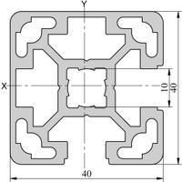 264-7840 RS PRO Silver Aluminium, Anodized Profile Strut, 40 x 40 mm, 10mm Groove, 3m Length