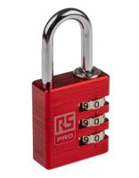 781-6041 RS PRO Combination Aluminium Combination Padlock, 5mm Shackle, 30mm Body