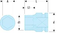 nsd17b Facom 17mm, 1/2 in Drive Impact Socket, 38 mm length