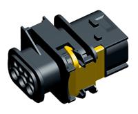 1-1703648-1 TE Connectivity, HDSCS Automotive Connector Plug Black Plug-In 7 Way