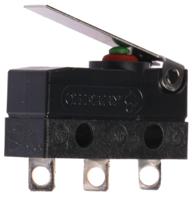 dc3c-a1lb ZF Short Lever Micro Switch, Solder Terminal, 100 mA @ 30 V dc, SPDT, IP6K7