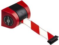 897-21-nv-d3 Tensator Red & White Plastic Retractable Barrier, 4.6m, Red, White Tape
