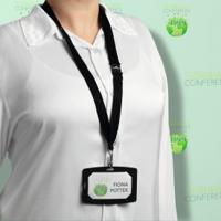 827301 Durable Charcoal Recycled Paper Name Badge