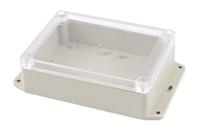 rp1205bfc Hammond RP Series Light Grey ABS General Purpose Enclosure, IP65, Flanged, Clear Lid, 145 x 105 x 40mm