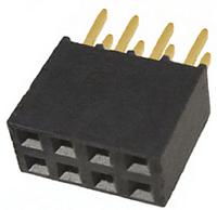 ssq-104-01-g-d Samtec SSQ Series Straight Through Hole Mount PCB Socket, 8-Contact, 2-Row, 2.54mm Pitch, Solder Termination