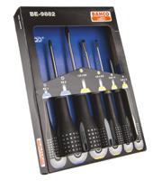 be-9882 Bahco Pozidriv; Slotted Screwdriver Set, 6-Piece