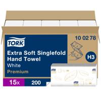 100278 Tork QuickDry™ Extra Soft Premium Folded White Paper Towel, 115 x 226mm, 2-Ply, 200 Sheets