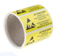 364-3593 RS PRO Yellow Vinyl ESD Label, Attention-Text 50 mm x 25mm