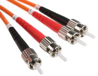 738-8499 RS PRO ST to ST Duplex Multi Mode OM1 Fibre Optic Cable, 62.5/125μm, Orange, 30m