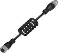 283-4954 RS PRO Female 8 way Straight M12 to Male 8 way Straight M12 Actuator/Sensor Cable, 600 mm