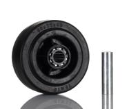 pvr080x30-12 Tente Black Rubber Non-Marking Trolley Wheel, 70kg