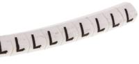 901-10380 HellermannTyton Helagrip Slide On Cable Markers, Black on White, Pre-printed "L", 2 → 5mm Cable,