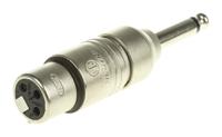 na2fp Neutrik AV Adapter, Male 1/4 in Mono to Female XLR