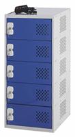 113-4510 RS PRO 5 Door Vented Mild Steel Blue Locker, 900 mm x 450 mm x 450mm