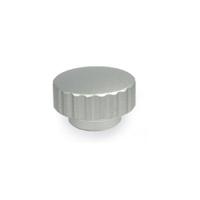 503501 Elesa  Natural Stainless Steel Round Knob, M5, Blind Hole