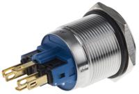 811-8525 RS PRO Illuminated Push Button Switch, Latching, Panel Mount, 22mm Cutout, SPDT, White LED, 250V ac, IP65, IP67
