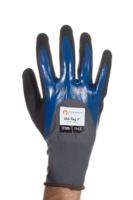 oil1-09 Tornado Oil-Teq 1 Black, Blue Nylon Nylon Work Gloves, Size 9, Polymer Coating