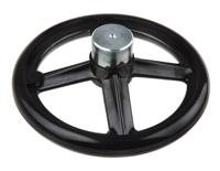 161-2024 RS PRO Black Phenoplast, Vegetal Fibre Reinforced Hand Wheel, 250mm diameter