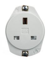 k735-whi MK Electric Panel Mount White 1 Gang Plug Socket, 13A, Type G - British, Indoor Use