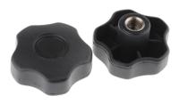 702-7670 RS PRO Black Multiple Lobes Clamping Knob, M12, Threaded Hole